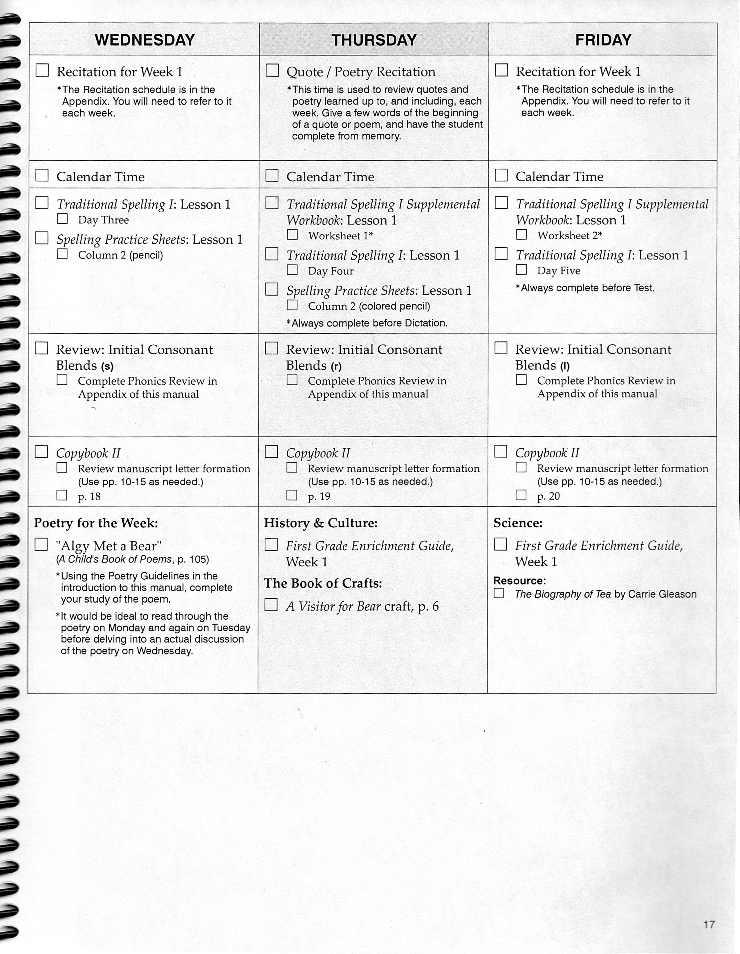 Charter First Grade Curriculum Manual (Charter  Version)