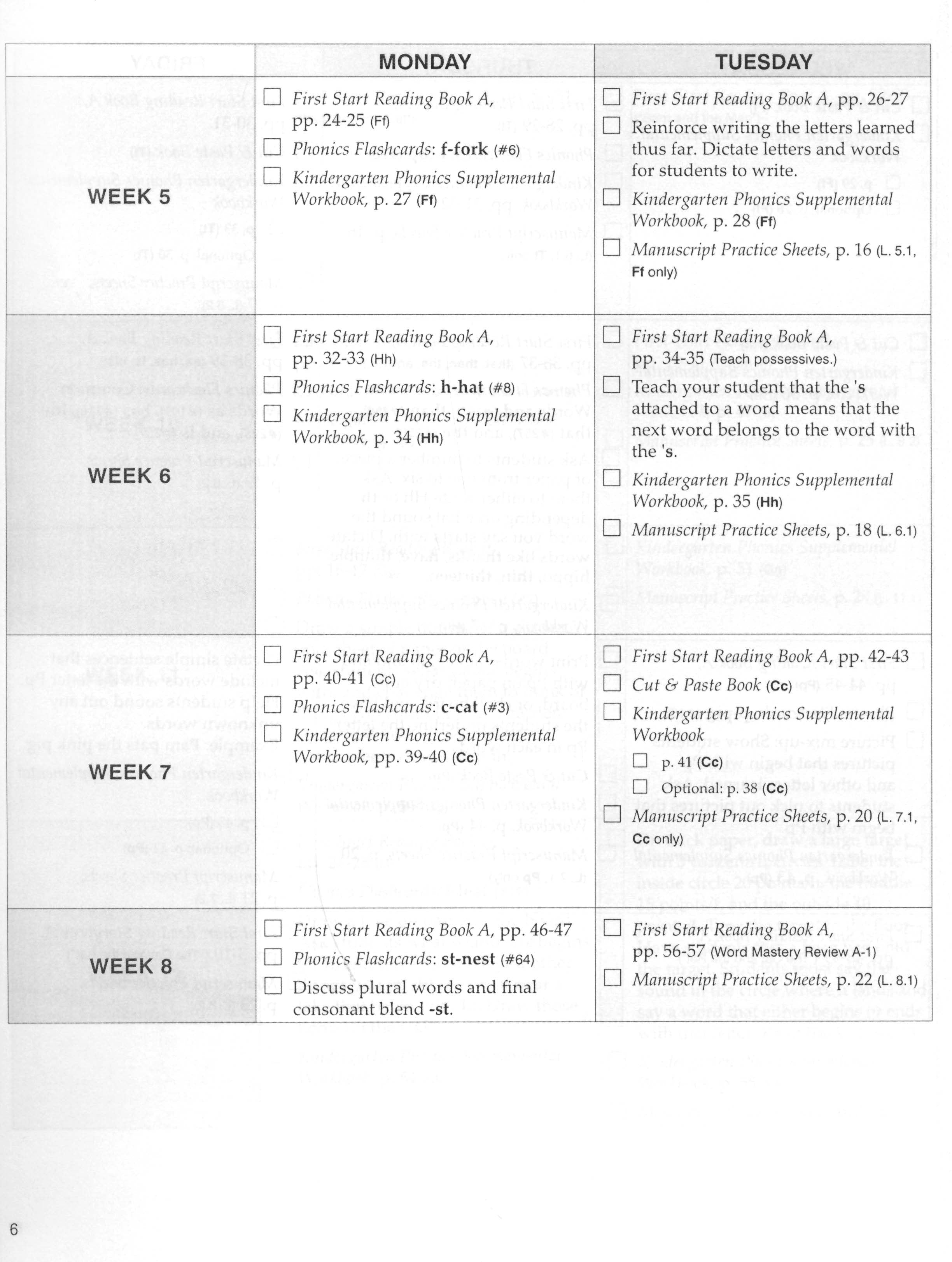 Kindergarten Phonics Lesson Plans (Charter Version)