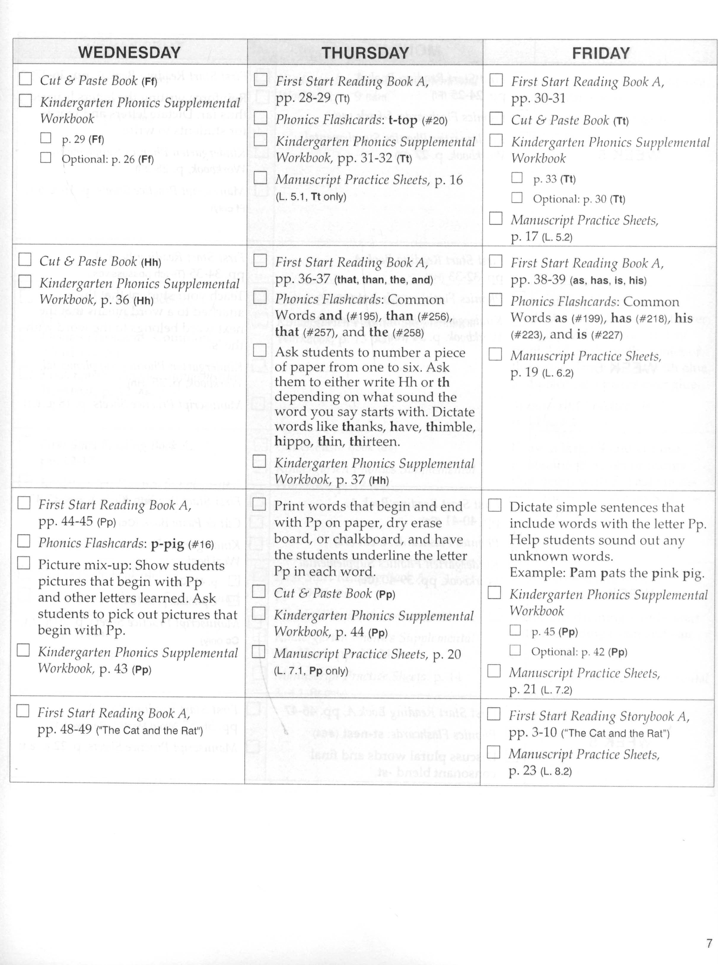 Kindergarten Phonics Lesson Plans (Charter Version)