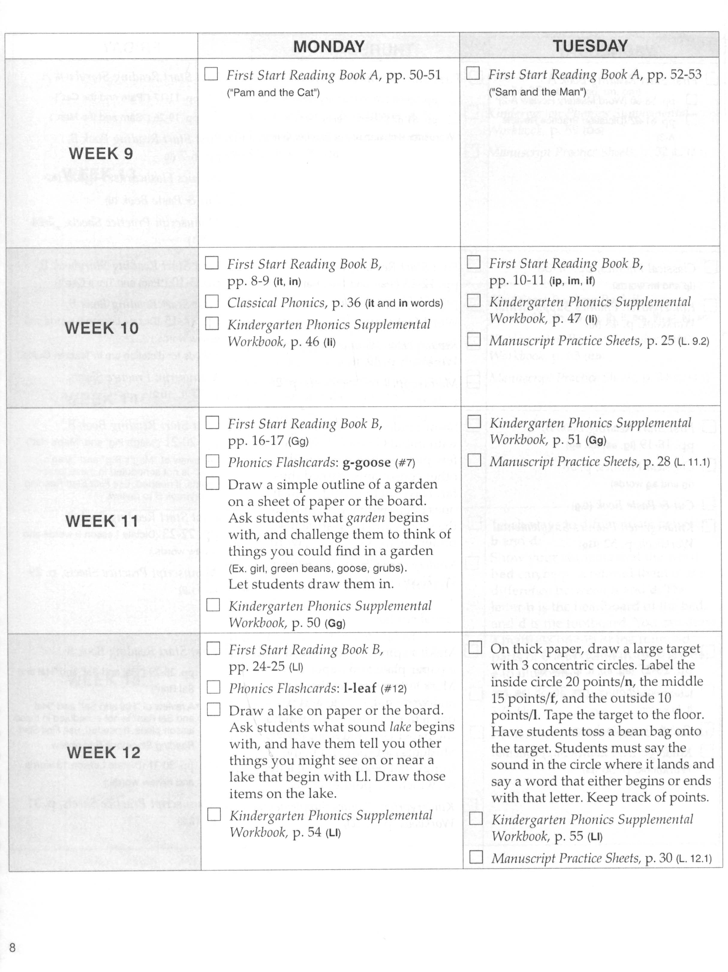 Kindergarten Phonics Lesson Plans (Charter Version)