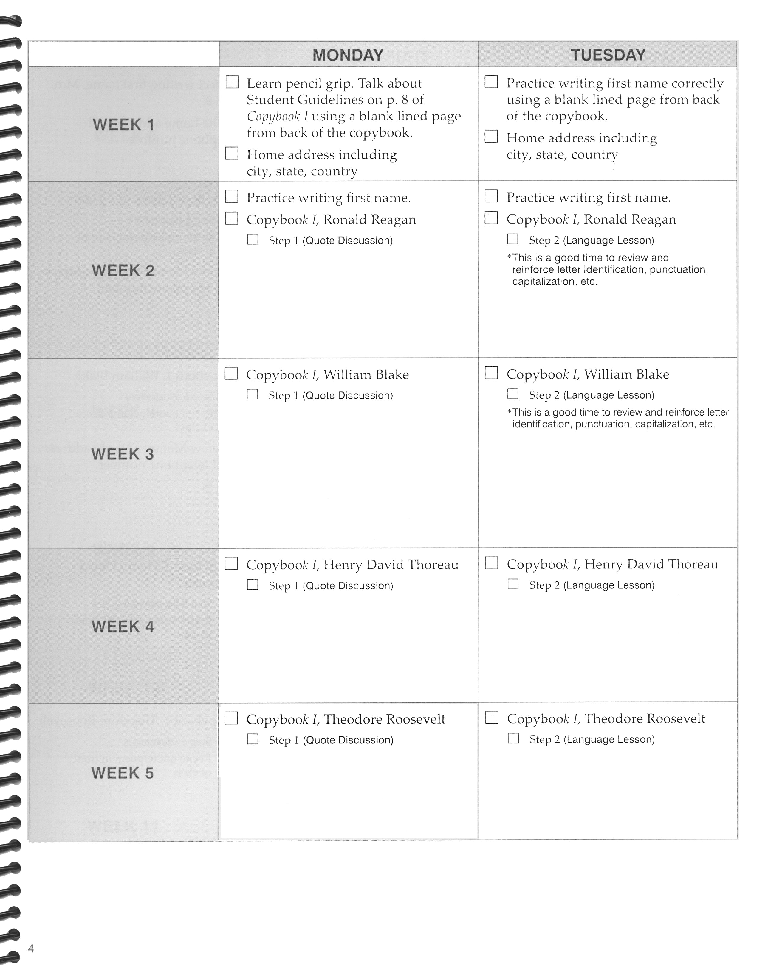 Copybook 1 Lesson Plans (Charter Version)