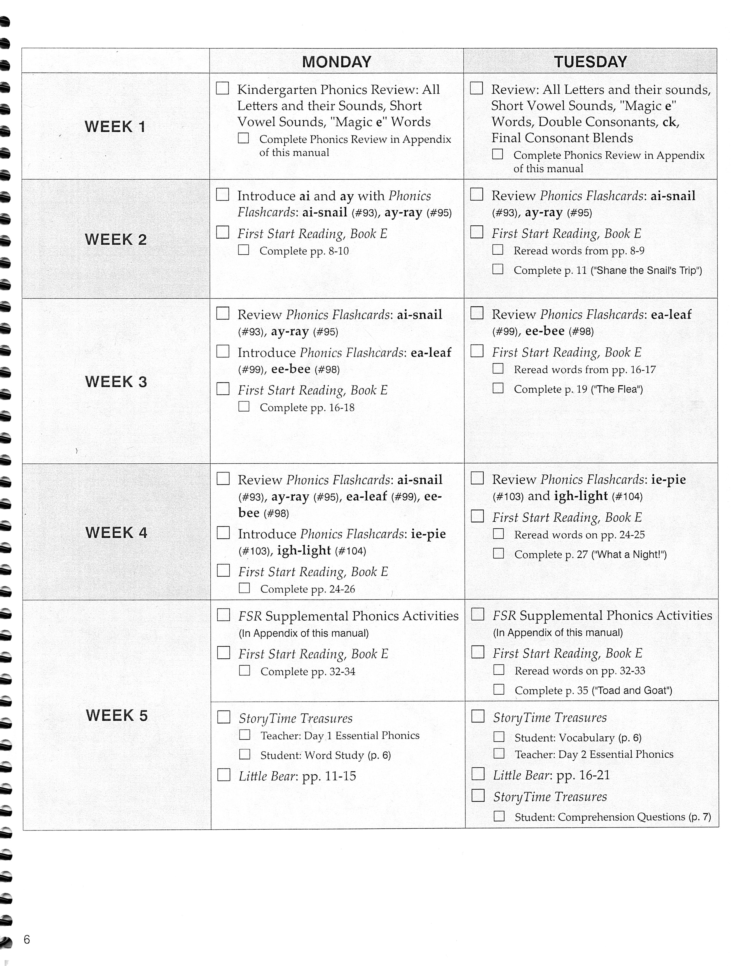 First Grade Reading Lesson Plans (Charter Version)