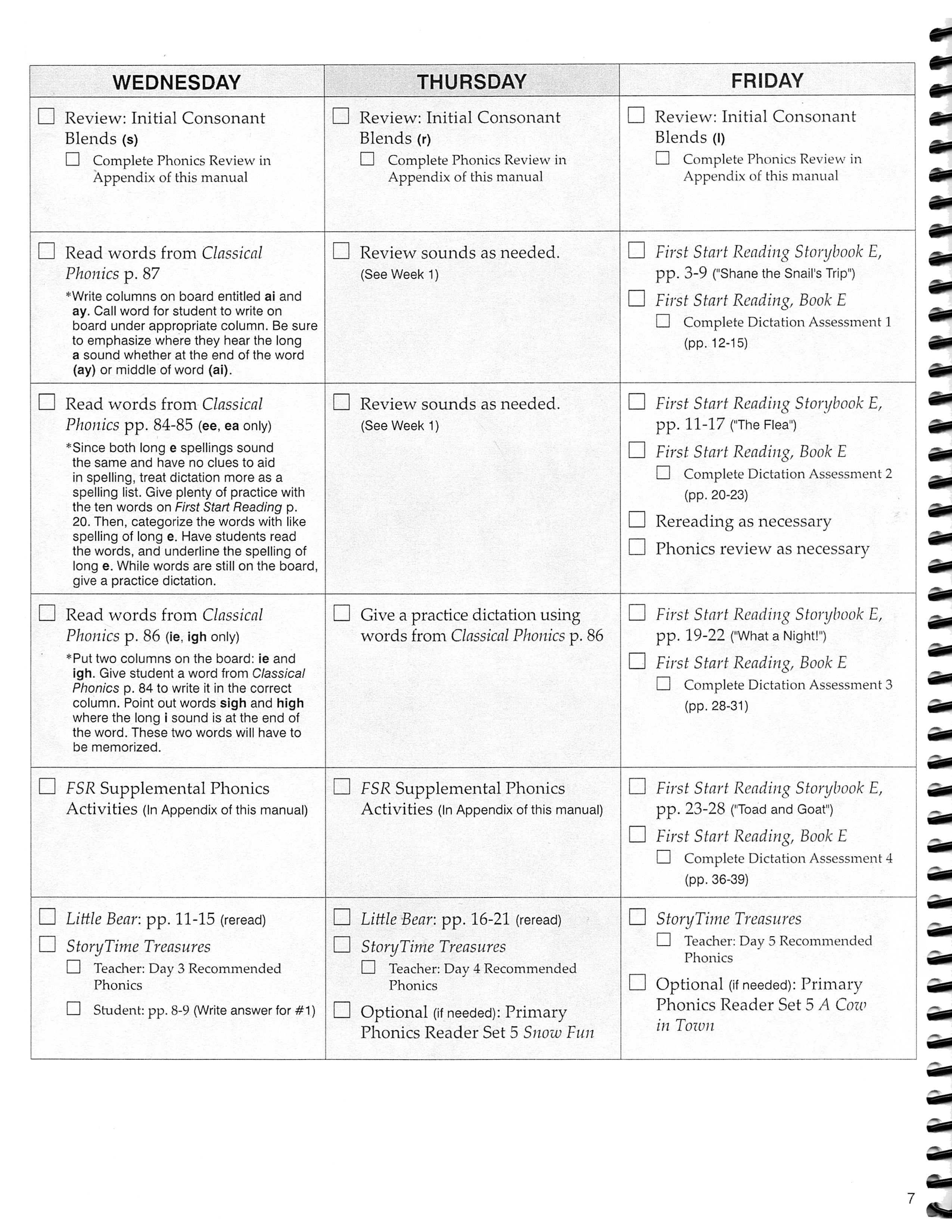 First Grade Reading Lesson Plans (Charter Version)