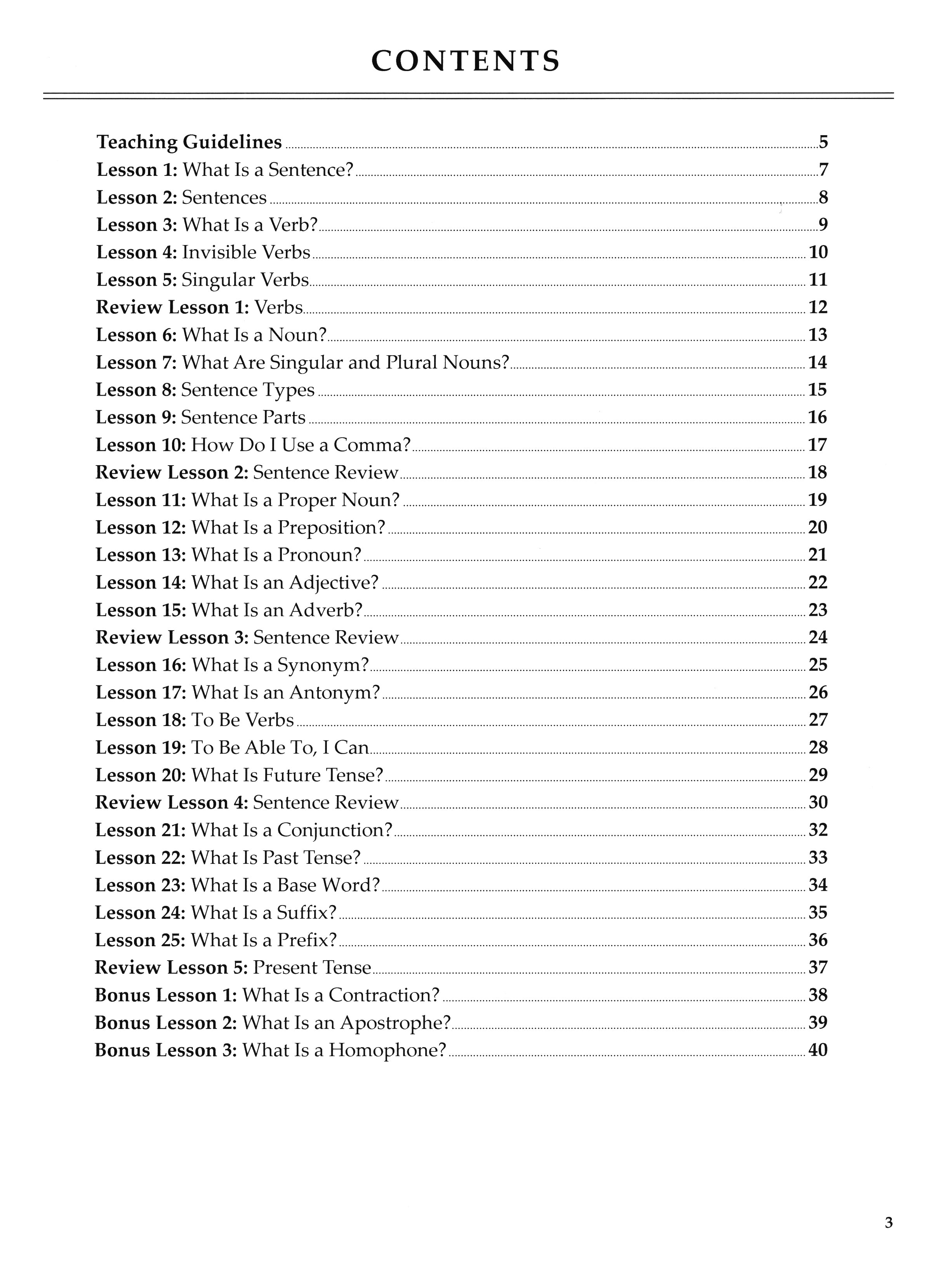 Introduction to English Grammar Student Workbook (Charter Version)