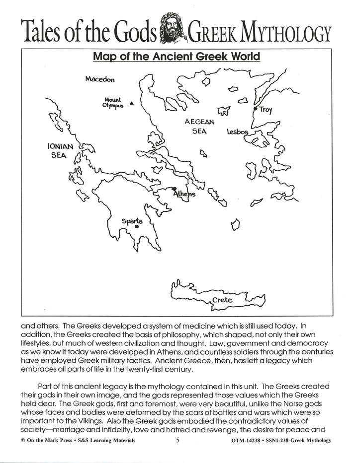 Greek Mythology: Tales of the Gods Gr. 7-8