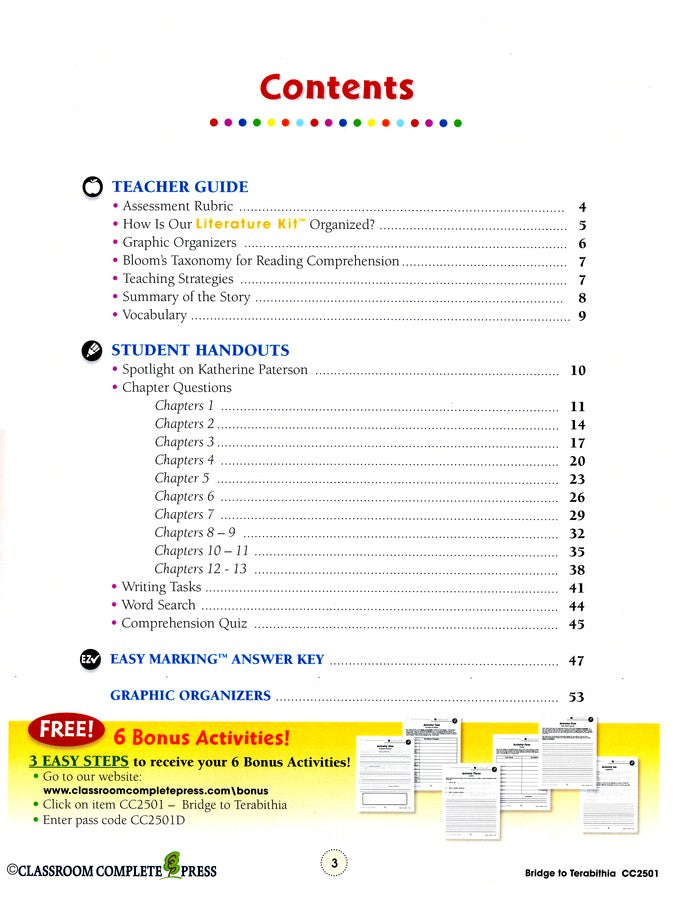 Bridge to Terabithia (Katherine Paterson) Literature Kit