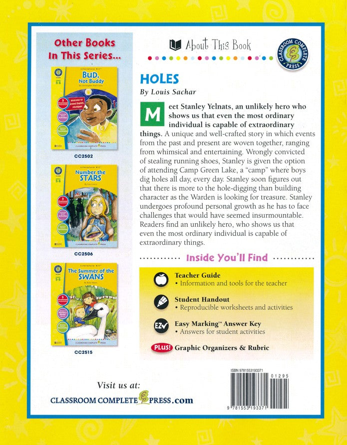 Holes (Louis Sachar) Literature Kit