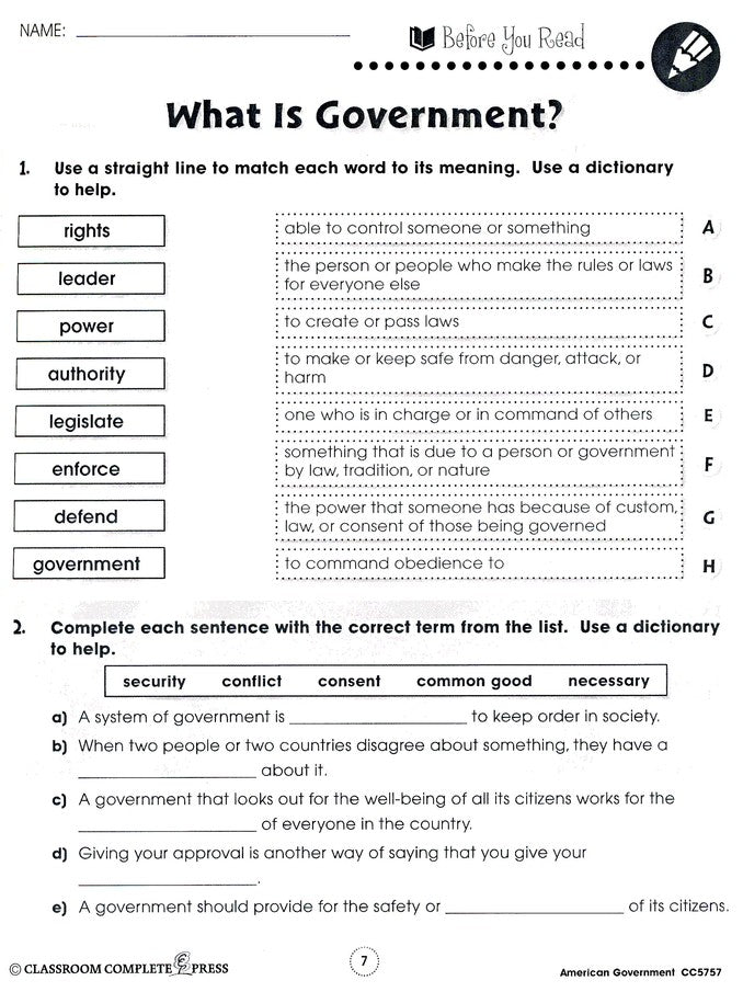 American Government Grades 5-8