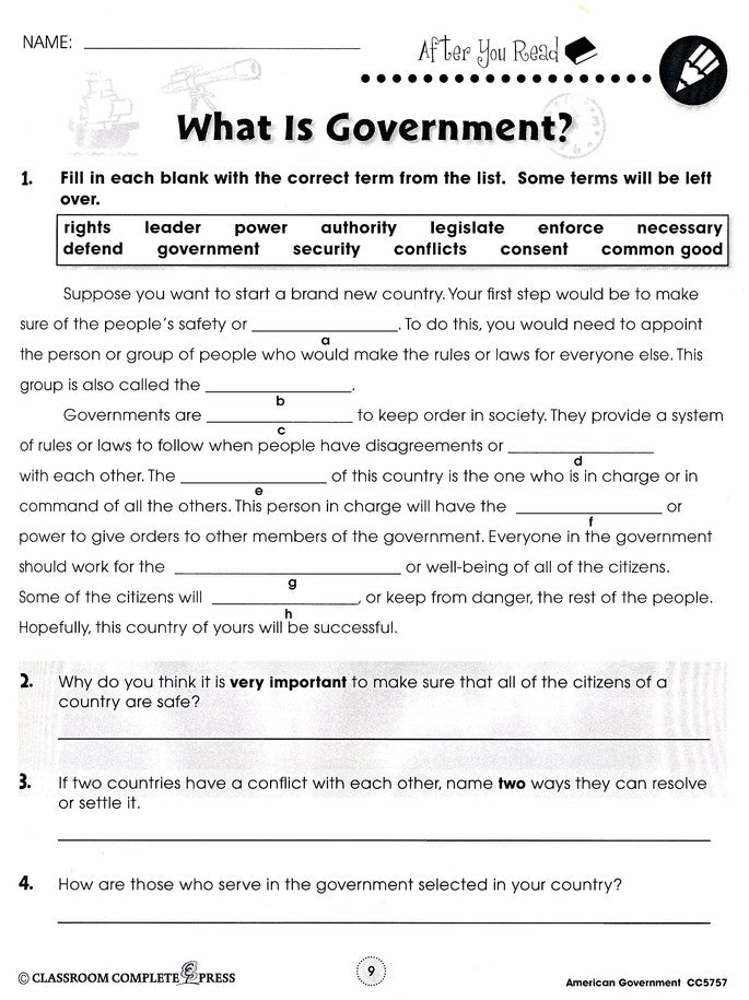 American Government Grades 5-8