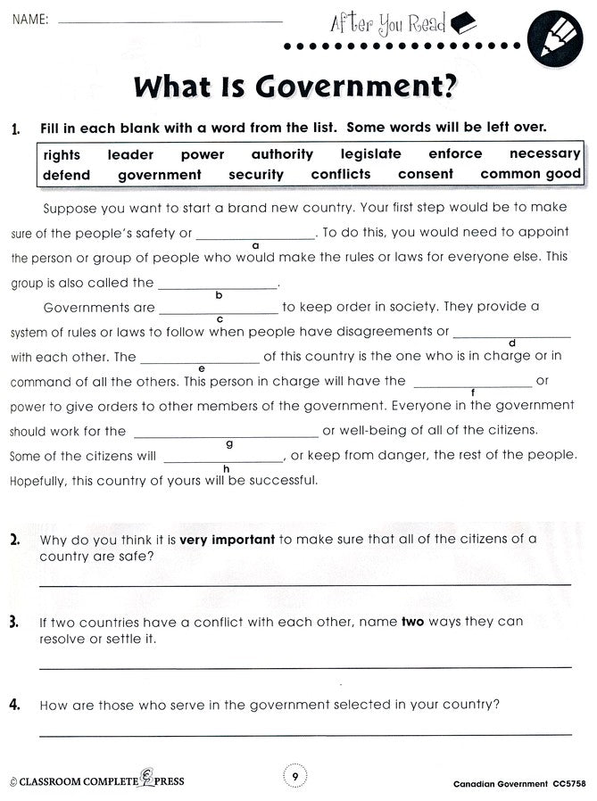 Canadian Government Grades 5-8