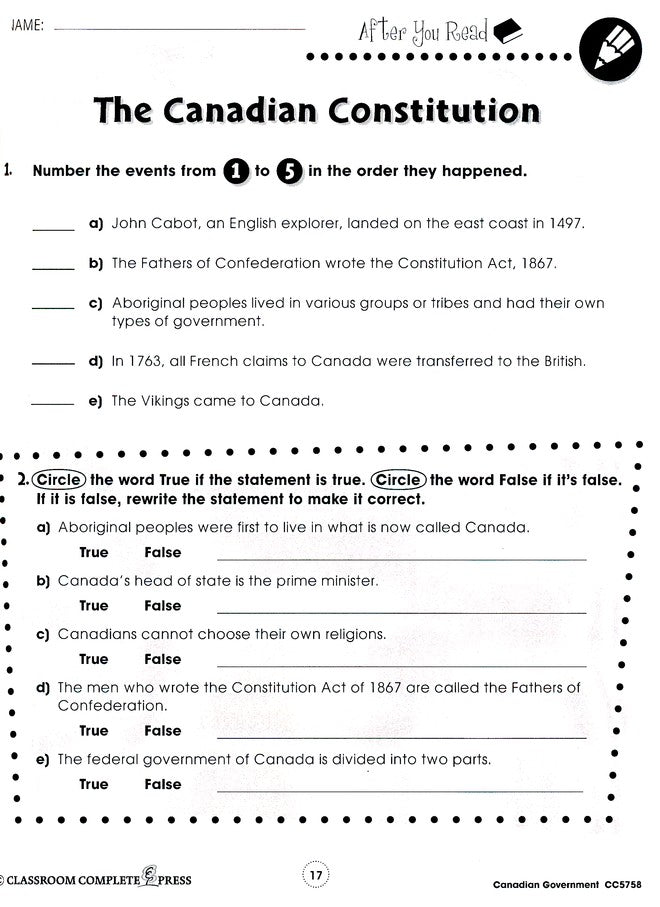 Canadian Government Grades 5-8