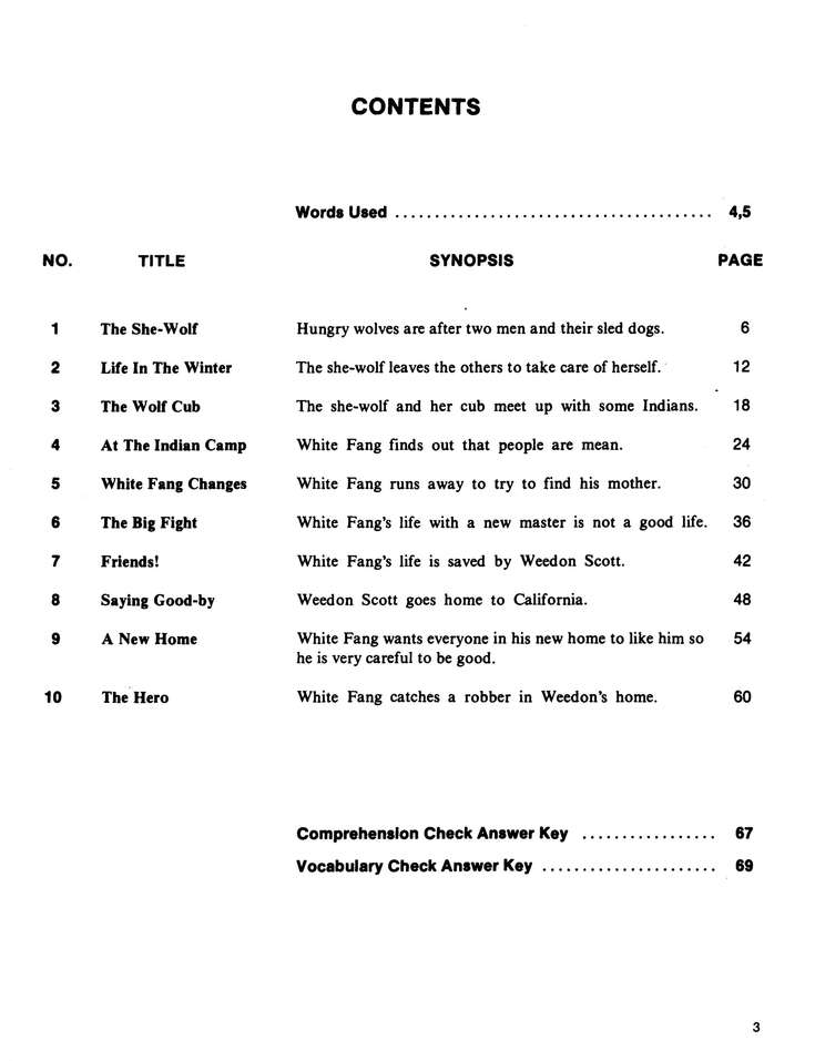 White Fang Edcon Workbook, Level 1