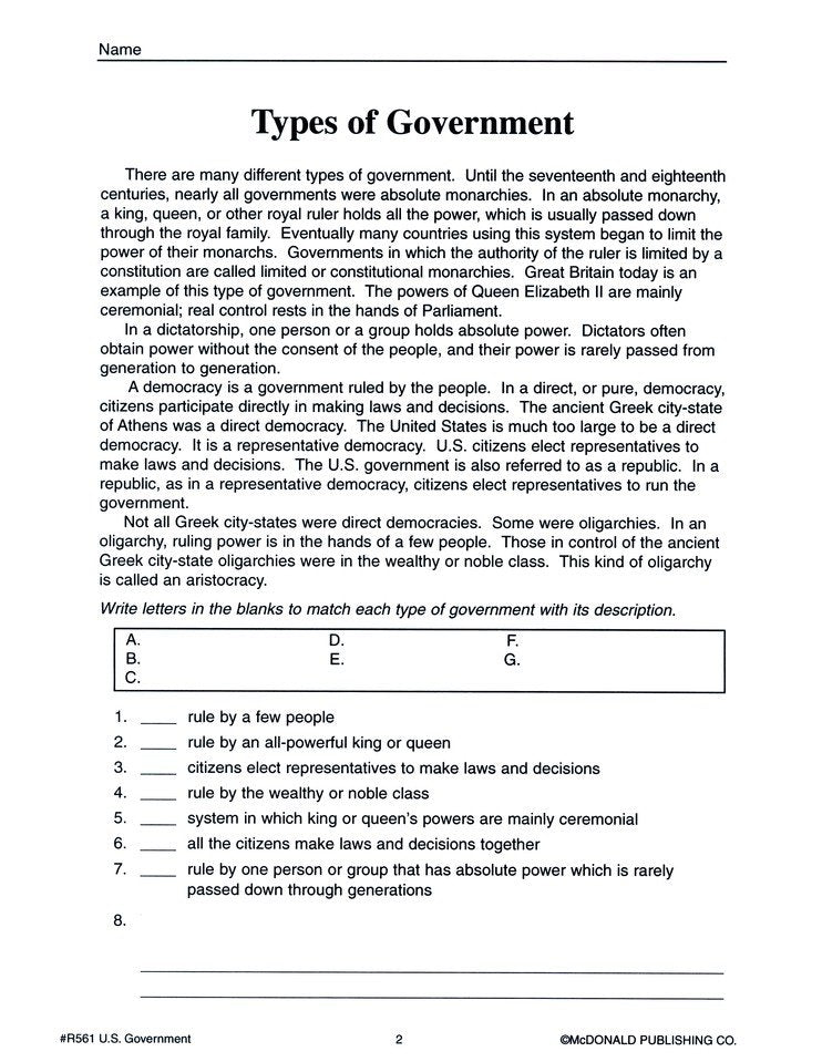 U.S. Government Reproducible Workbook