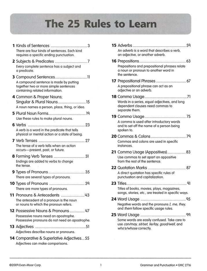 Grammar & Punctuation Grade 6