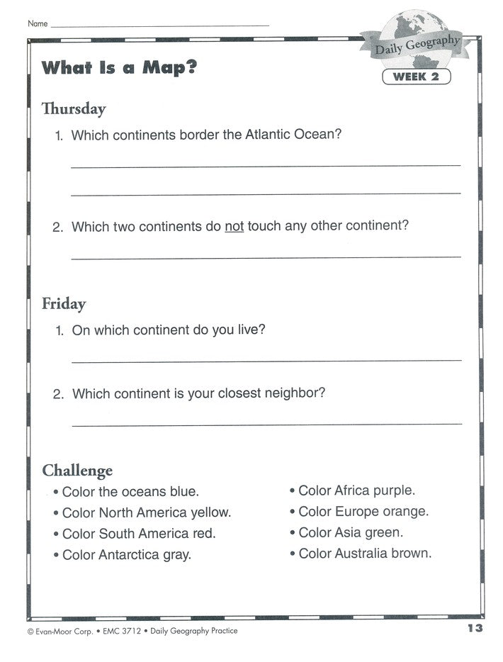 Daily Geography Practice, Grade 3