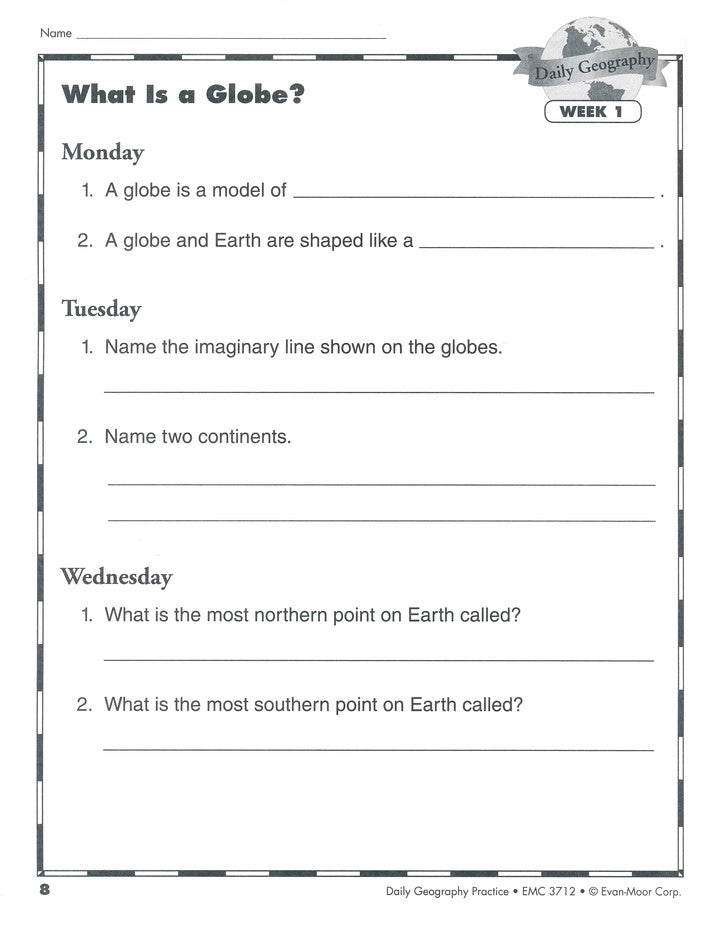 Daily Geography Practice, Grade 3