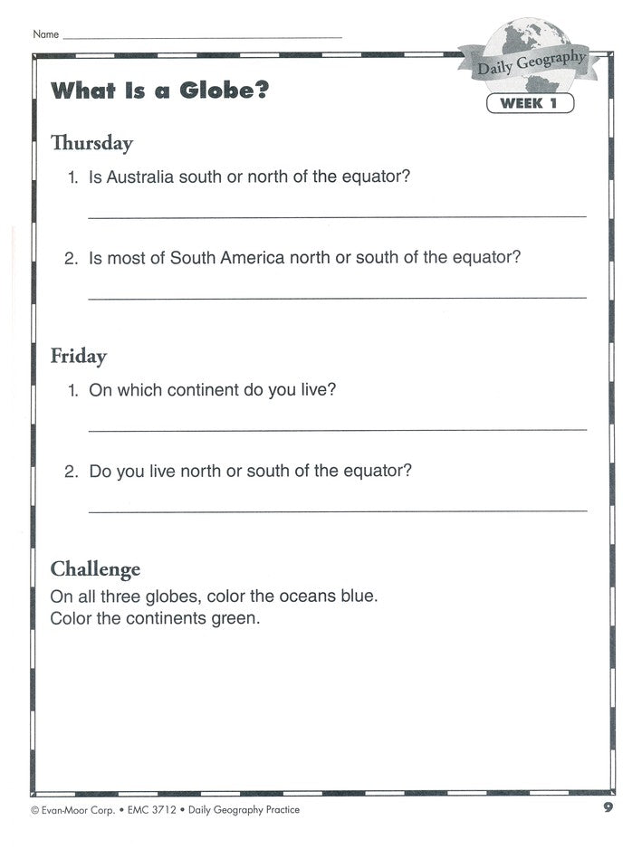 Daily Geography Practice, Grade 3