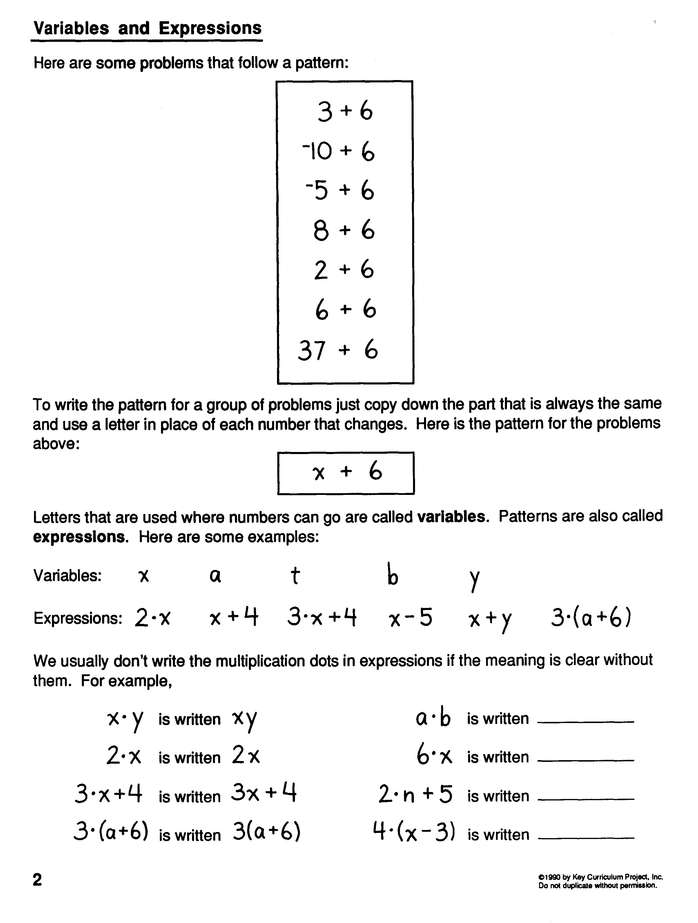 Key To Algebra, Book #2