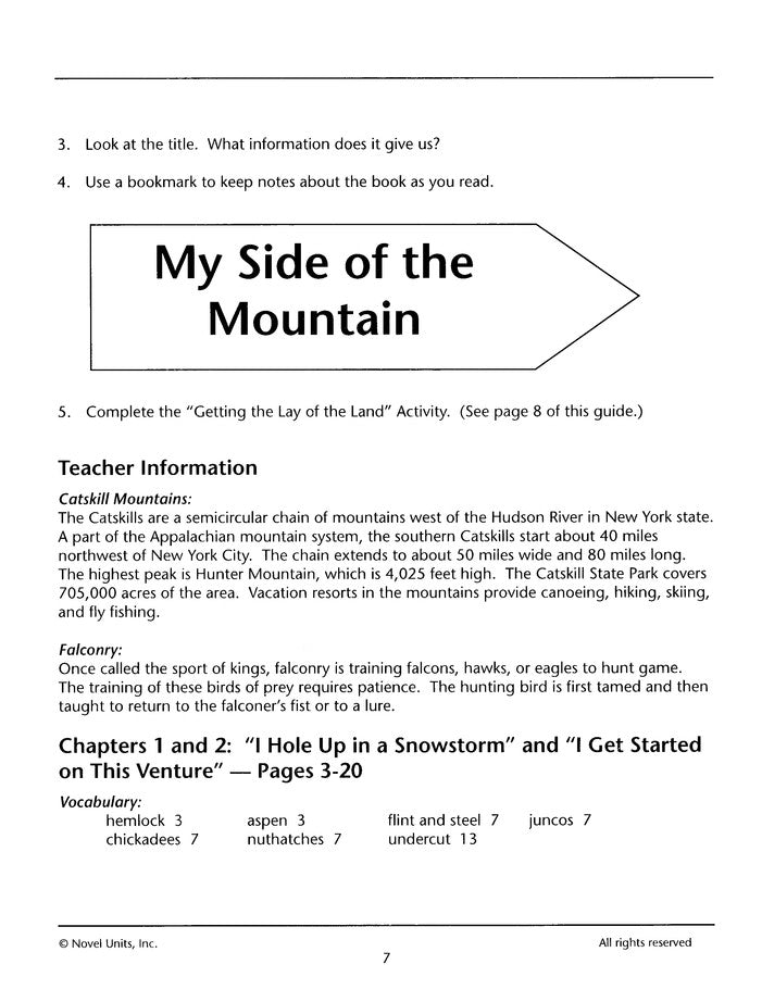 My Side of the Mountain 6-8