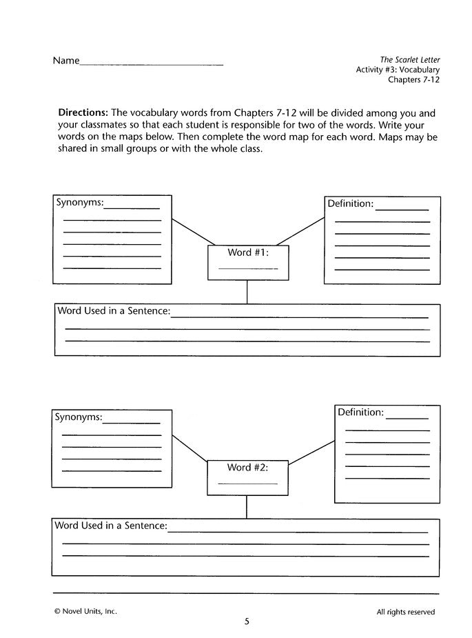 The Scarlet Letter, Novel Units Student Packet, Grades 9-12