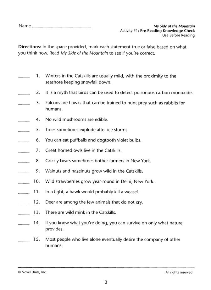 My Side of the Mountain -Student Pack 6-8