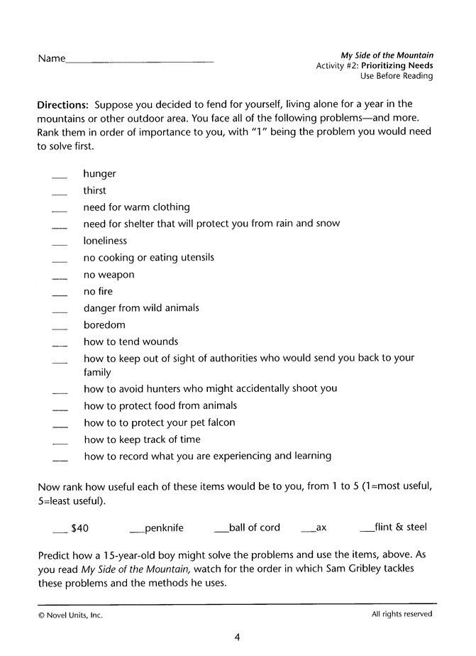 My Side of the Mountain -Student Pack 6-8