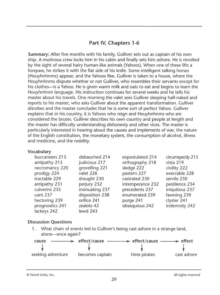 Gulliver's Travels, Novel Units Teacher's Guide, Grades 9-12