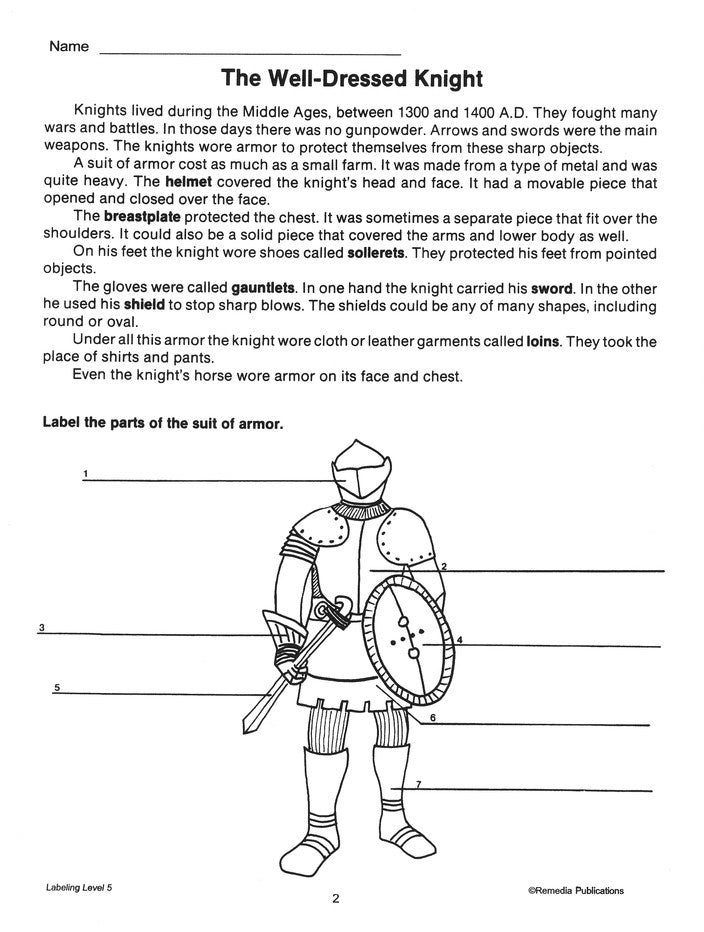 Labeling For Comprehension Reading Level 5