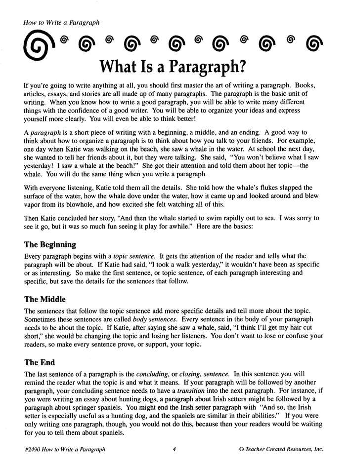 How to Write a Paragraph (Grades 6-8)