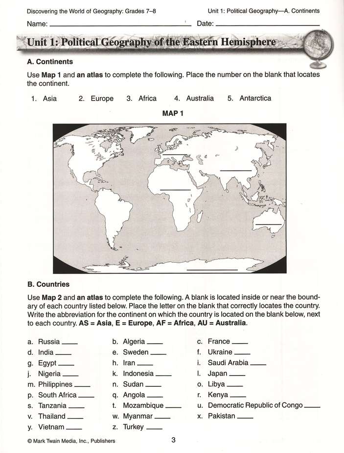 Discovering the World of Geography---Grades 7 to 8