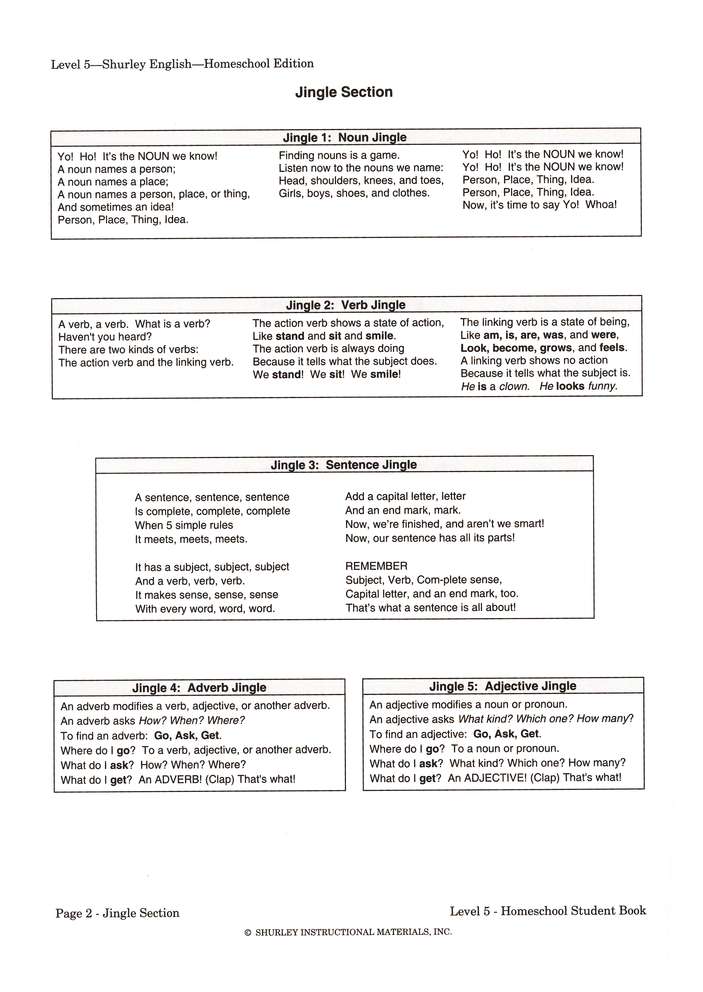 Shurley English Level 5 Student Workbook