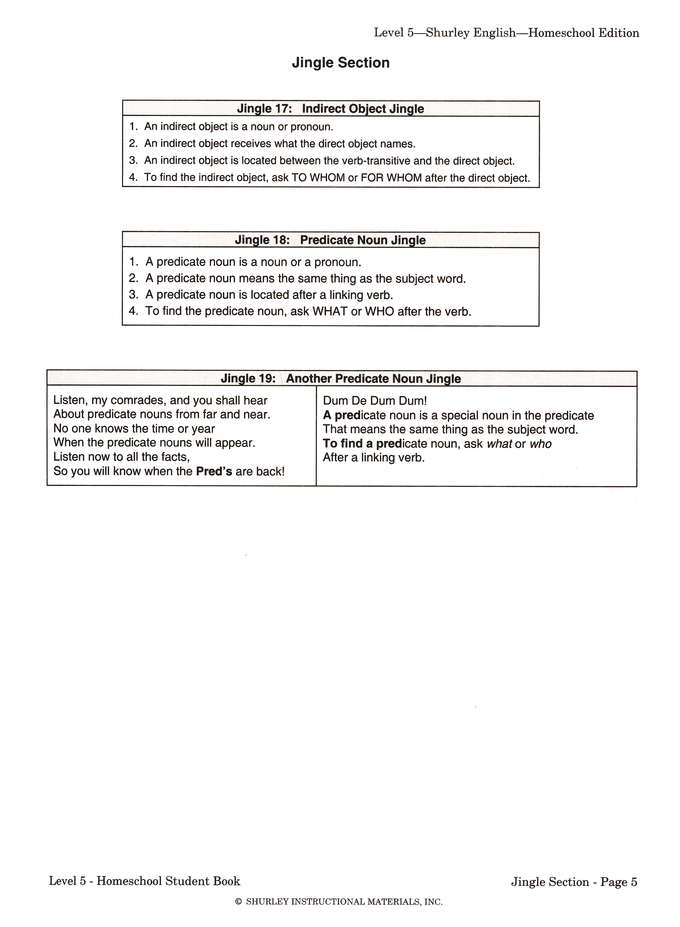 Shurley English Level 5 Student Workbook