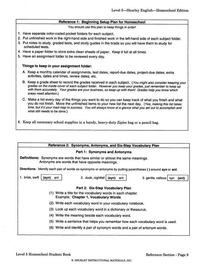 Shurley English Level 5 Student Workbook