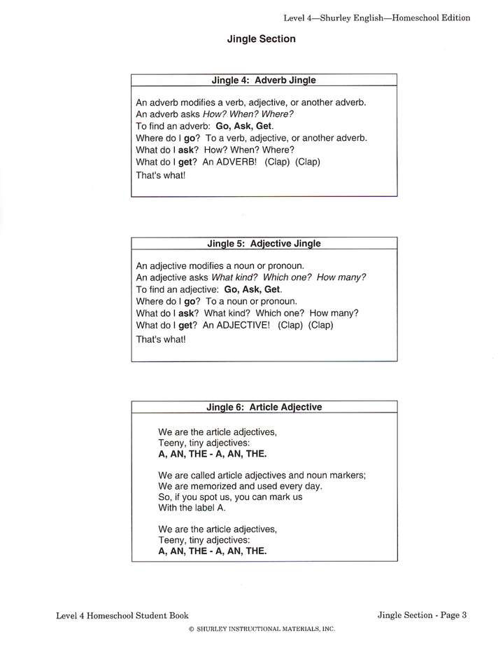 Shurley English Level 4 Student Workbook