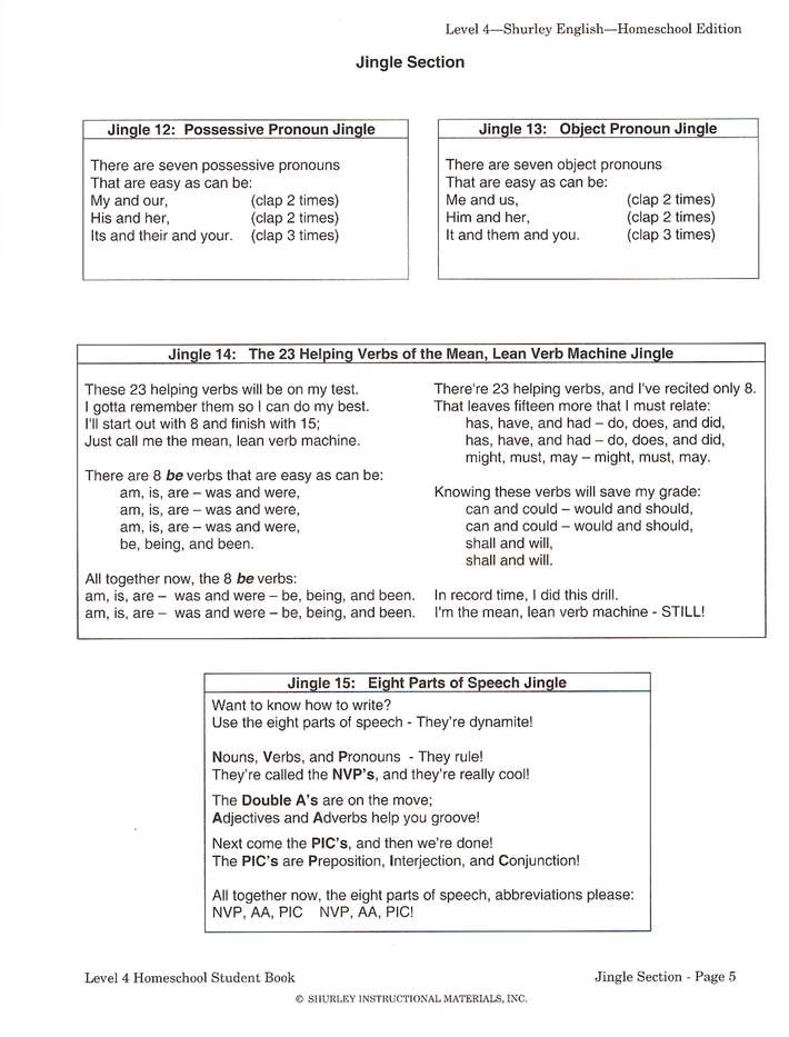 Shurley English Level 4 Student Workbook