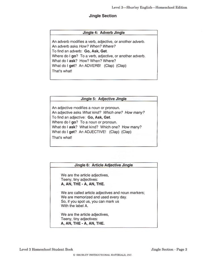 Shurley English Level 3 Kit