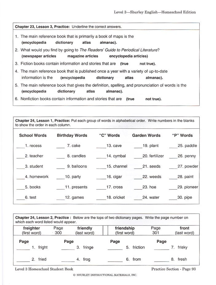 Shurley English Level 3 Kit