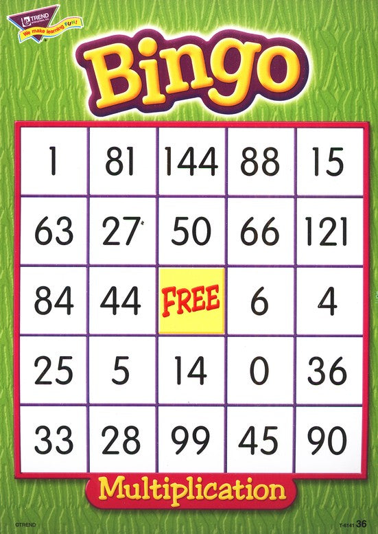 Multiplication & Division Bingo Game