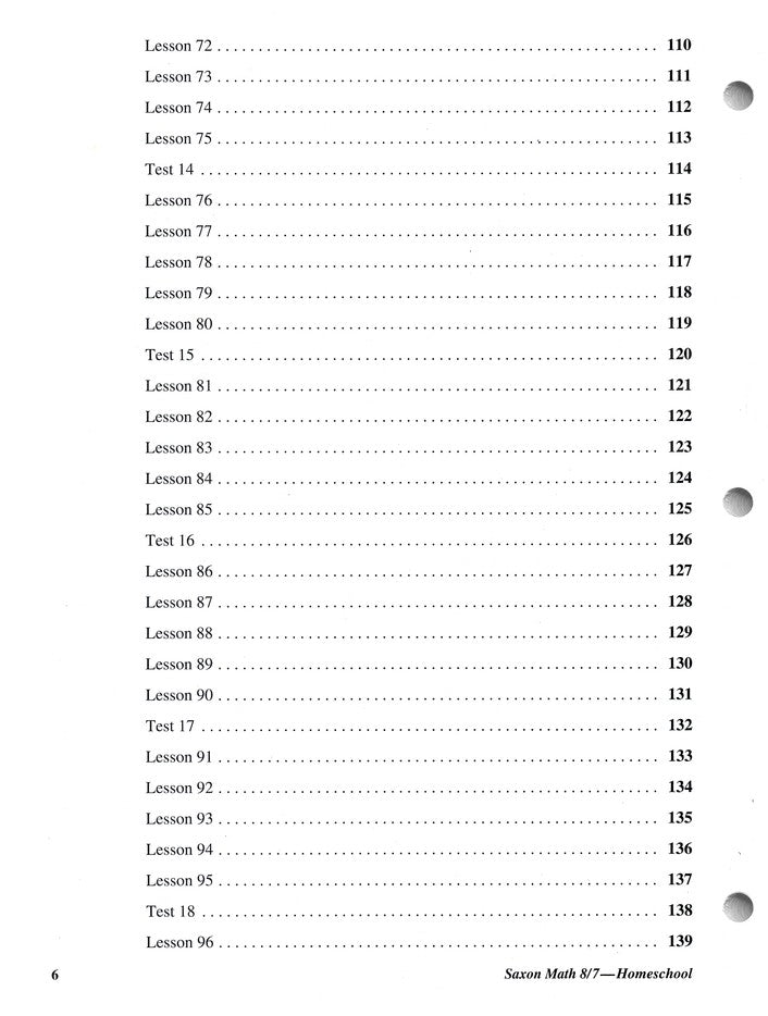 Saxon Math 8/7, 3rd Edition, Tests & Worksheets