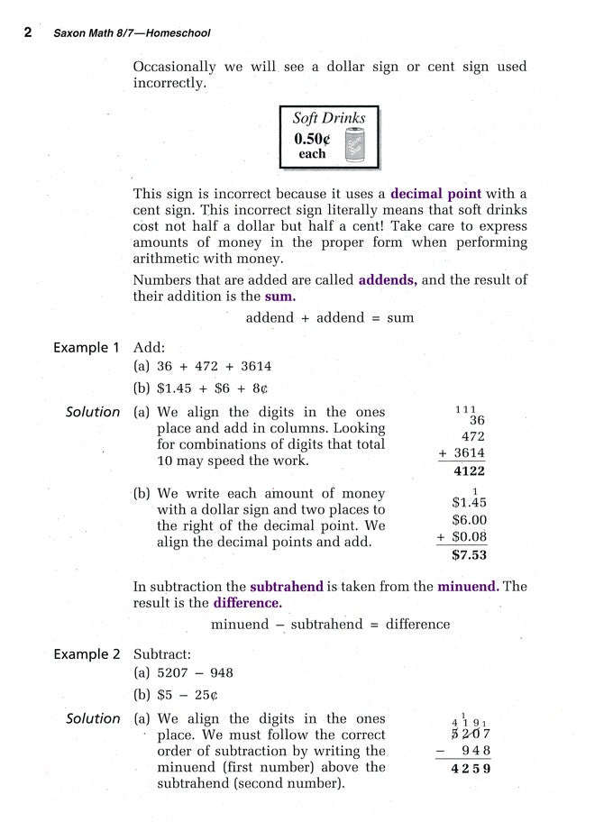 Saxon Math 8/7, 3rd Edition, Home Study Kit