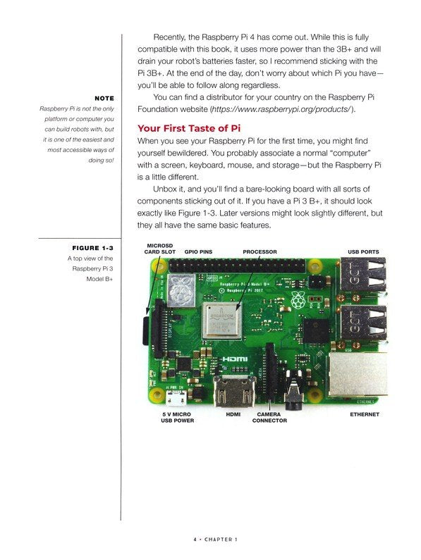 Learn Robotics with the Raspberry Pi: Build and Code Your Own Moving, Sensing, Thinking Robots