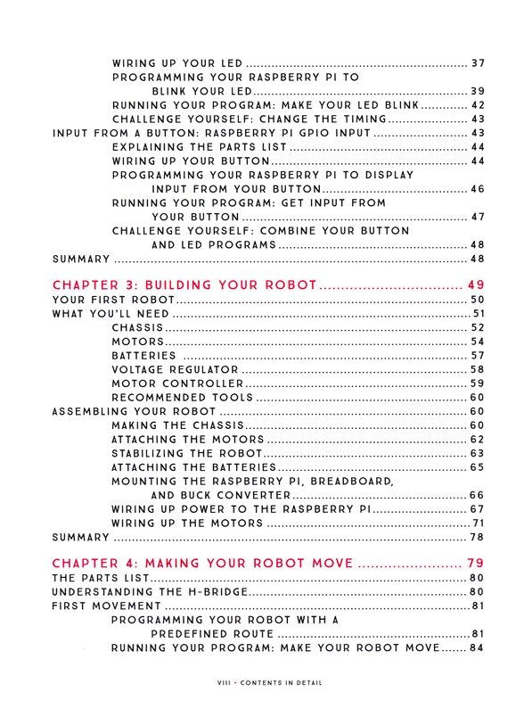 Learn Robotics with the Raspberry Pi: Build and Code Your Own Moving, Sensing, Thinking Robots