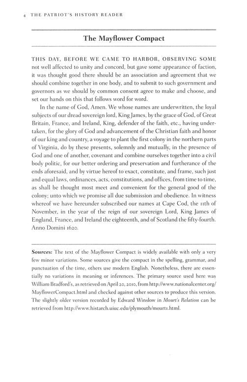 The Patriot's History Reader: Essential Documents for Every American