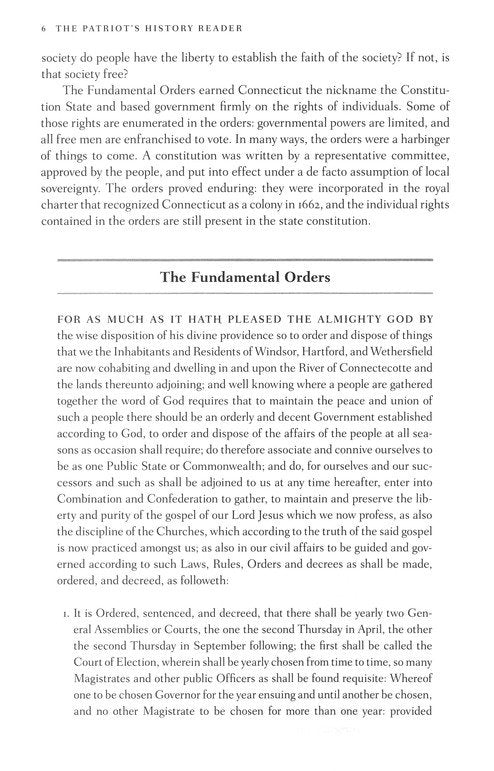 The Patriot's History Reader: Essential Documents for Every American