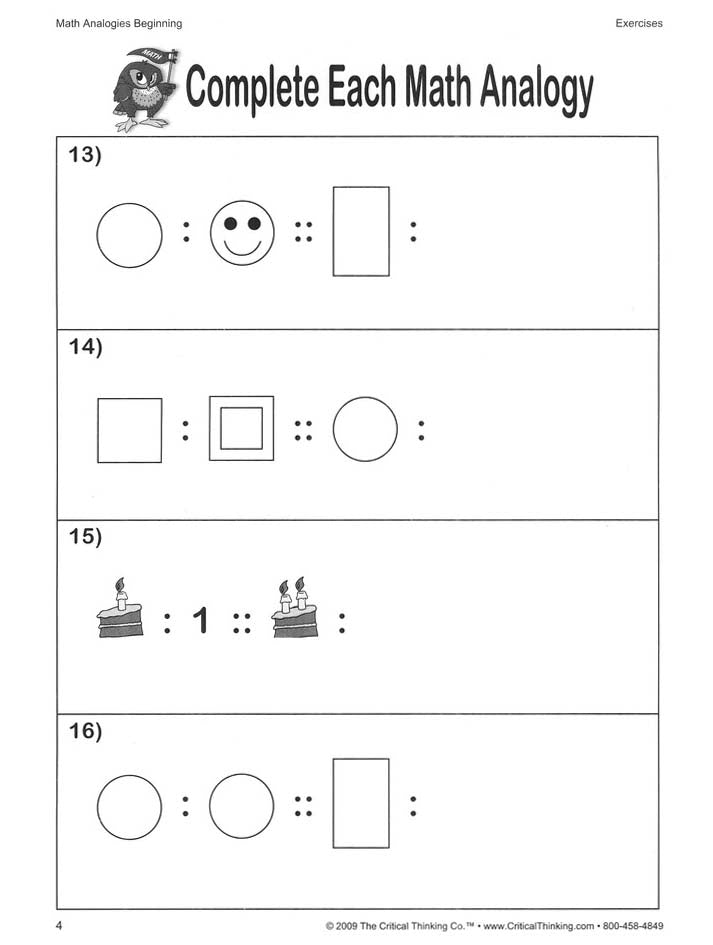 Math Analogies Beginning