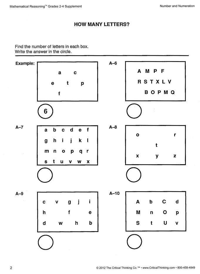 Mathematical Reasoning Grades 2-4 Supplement