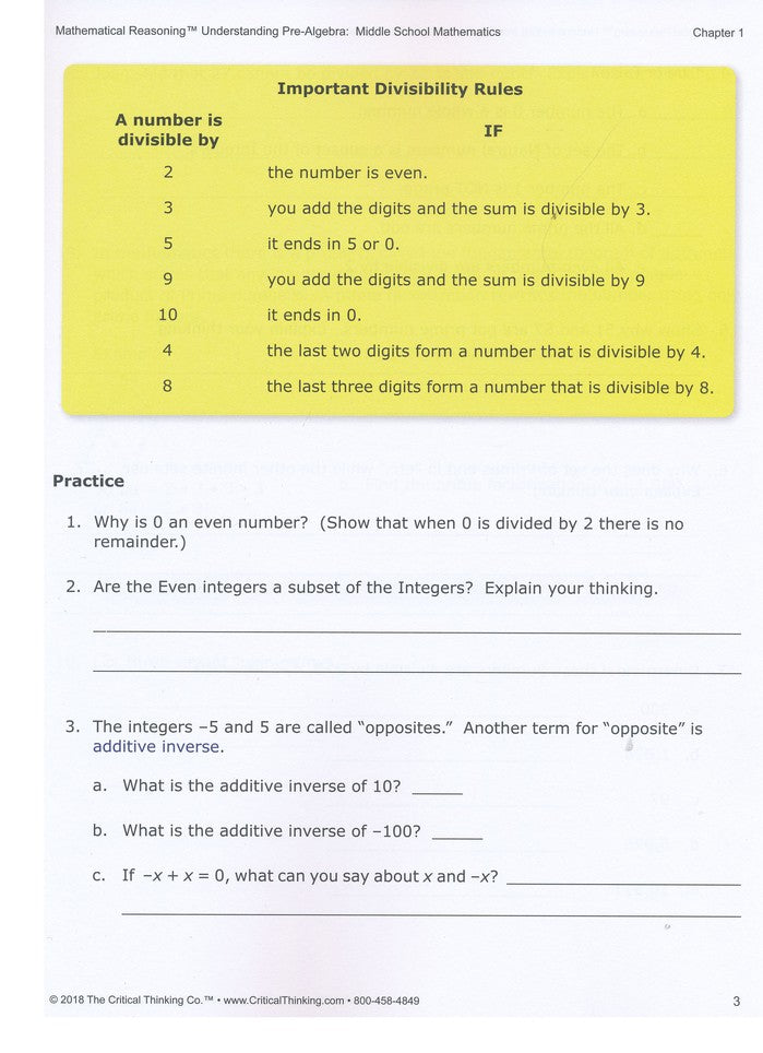 Understanding Pre-Algebra