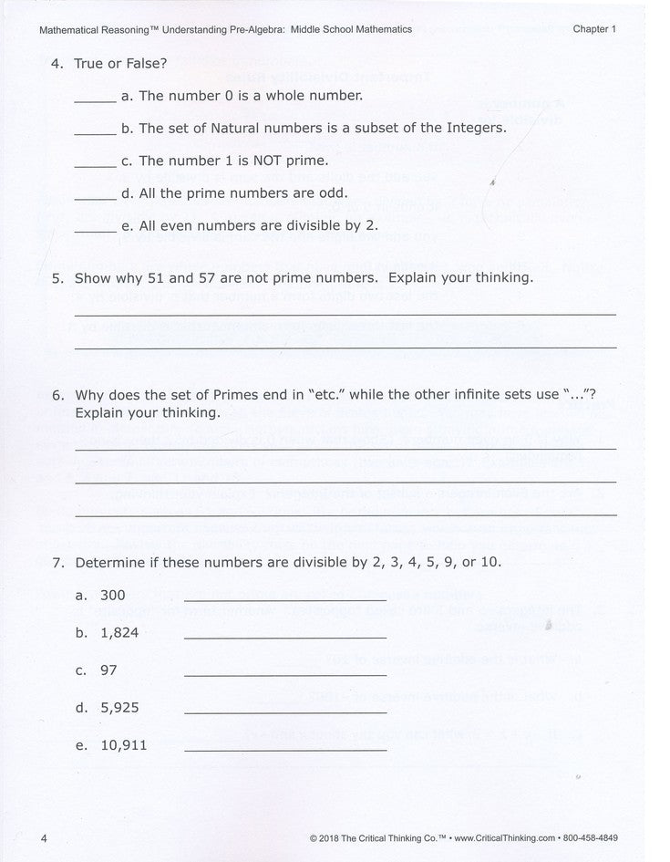 Understanding Pre-Algebra