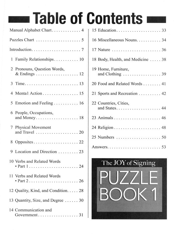 The Joy of Signing Puzzle Book 1: Have Fun Learning to Sign