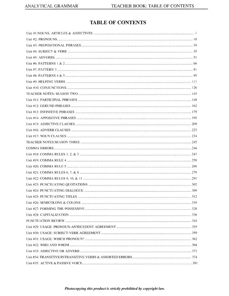 Analytical Grammar Teacher Book